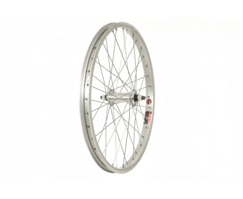 20x1.75 Front BMX Wheel 3/8 Nutted Axle Silver